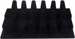 img 2 attached to Showcase Your Rings In Style With AUTOARK'S 18 Finger Ring Organizer Stand In Black Velvet