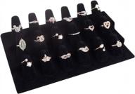 showcase your rings in style with autoark's 18 finger ring organizer stand in black velvet logo