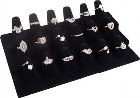 img 4 attached to Showcase Your Rings In Style With AUTOARK'S 18 Finger Ring Organizer Stand In Black Velvet