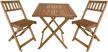 3-piece acacia wood folding patio bistro set outdoor table & chairs for pool beach backyard balcony porch deck garden wooden furniture, natural logo