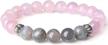 natural stone bracelet for women: pink rose quartz and labradorite gemstones logo