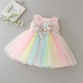img 2 attached to Stunning Baby Girls Lace Tulle Dresses For Christening, Birthday, Wedding & Bridesmaid Parties - Meiqiduo Collection