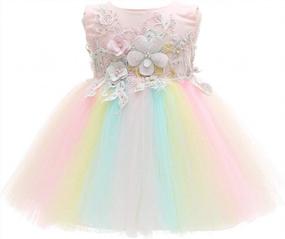 img 4 attached to Stunning Baby Girls Lace Tulle Dresses For Christening, Birthday, Wedding & Bridesmaid Parties - Meiqiduo Collection