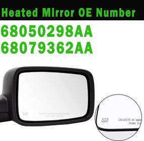 img 2 attached to 🔥 Premium Ram 1500/2500 Right Side Heated Mirror Glass (2009-2018) - Power Convex & Compatible: 68050298AA, 68079362AA