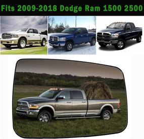 img 3 attached to 🔥 Premium Ram 1500/2500 Right Side Heated Mirror Glass (2009-2018) - Power Convex & Compatible: 68050298AA, 68079362AA