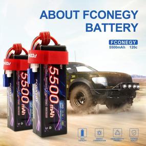 img 2 attached to 2 Packs 11.1V 5500MAh 120C (Burst) FCONEGY 3S Lipo Battery Hardcase With EC5 Connector For RC Car Truck Truggy Boat