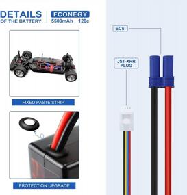 img 1 attached to 2 Packs 11.1V 5500MAh 120C (Burst) FCONEGY 3S Lipo Battery Hardcase With EC5 Connector For RC Car Truck Truggy Boat