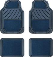 🚗 universal fit rubber and carpet car floor mats for cars, suvs, trucks, vans - set of 4 (blue) by august auto logo