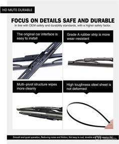 img 3 attached to 🚗 FAPIUO All-Season 20''+20'' Windshield Wipers: Premium OEM Quality Automotive Replacement Blades with Full Metal Bracket for Durability, Includes 1 Year Warranty (Set of 2)