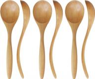 adloryea eco-friendly handmade wooden spoons for eating - set of 6, 7 inch natural wood spoons for dinner, salad, desserts, snacks, cereal, and fruit logo