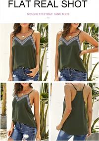 img 3 attached to Women'S V Neck Embroidery Tank Top Loose Sleeveless Shirt Blouse Strappy Casual