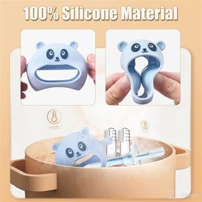 img 1 attached to 🐻 Премиум силиконовые игрушки для зубов для детей от 0 до 12 месяцев - набор из 4-х медвежат-пустышек и зубочисток
