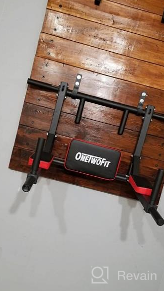 img 1 attached to OneTwoFit Power Tower Set - Multifunctional Wall-Mounted Pull-Up Bar, Chin-Up Bar, Dip Station - Ideal Indoor Home Gym Workout Equipment, Supports Up To 440 Lbs - OT126 Fitness Dip Stand review by Jason Tinnen