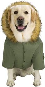 img 2 attached to Miaododo Large Dog Winter Waterproof Down Jacket Hoodie Coat - Reflective and Warm Clothes for Medium to Big Dogs - Thickly Padded with Real Pocket