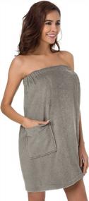 img 3 attached to SIORO Women Bath Wrap Towel For Shower With Pocket Straps Robe Adjustable Closure & Facial Headband SPA Pool