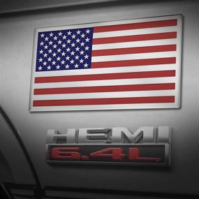 img 1 attached to Embossed 3D Metal American Flag Car Stickers And Decals (1 Pair)