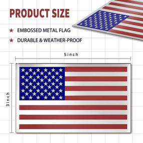 img 2 attached to Embossed 3D Metal American Flag Car Stickers And Decals (1 Pair)