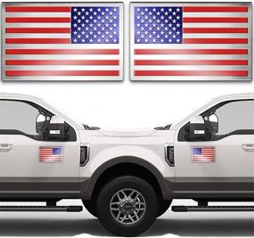 img 4 attached to Embossed 3D Metal American Flag Car Stickers And Decals (1 Pair)