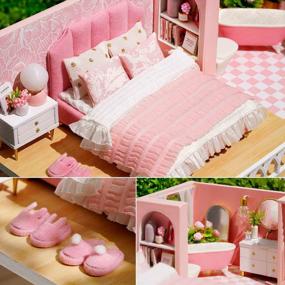 img 2 attached to TuKIIE DIY Miniature Dollhouse Kit With Furniture, 1:24 Scale Creative Room Mini Wooden Doll House Accessories Plus Dust Proof & Music Movement For Kids Teens Adults(Warm Moments)