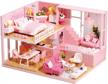 tukiie diy miniature dollhouse kit with furniture, 1:24 scale creative room mini wooden doll house accessories plus dust proof & music movement for kids teens adults(warm moments) logo