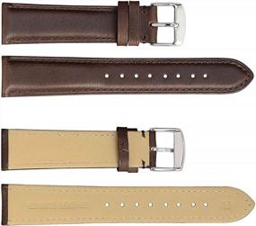 img 3 attached to Leather Watch Band Strap 14Mm-24Mm With Stainless Silver Buckle, WOCCI Vintage Replacement Straps