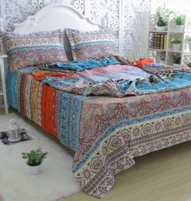 img 2 attached to FADFAY Boho Cotton Bed Sheet Set - 4-Piece Queen Fitted Sheet Collection