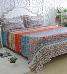 img 3 attached to FADFAY Boho Cotton Bed Sheet Set - 4-Piece Queen Fitted Sheet Collection