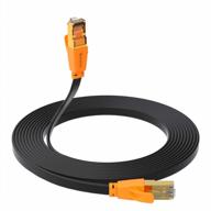flat rj45 cable, computer ethernet cable cat8 35ft high speed internet cable with rj45 connectors, 30awg cat8 network cable, 40gbps 2000mhz u/ftp lan cables for gaming, xbox, modem, router, pc, poe logo