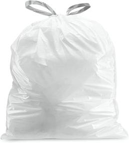 img 2 attached to 200 Count White Drawstring Garbage Liners Compatible W/Simplehuman (X) Code D - 5.2 Gallon / 20 Liter Plasticplace Custom Fit Trash Bags 15.75" X 28