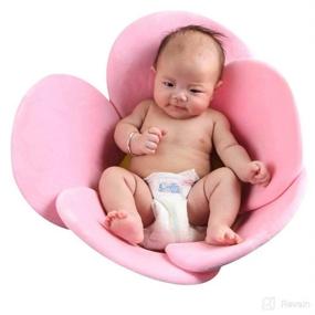 img 1 attached to 🌸 Lotus Flower Bath Cushion – Non-Slip Petal Sink Bather for Newborns, Infant Bathtub Mat, Support Lounger Seat, Pink
