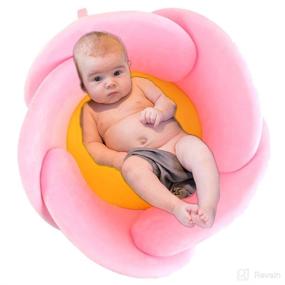 img 4 attached to 🌸 Lotus Flower Bath Cushion – Non-Slip Petal Sink Bather for Newborns, Infant Bathtub Mat, Support Lounger Seat, Pink