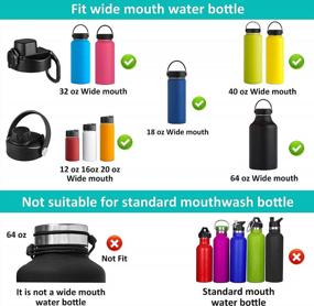 img 1 attached to Vmini Lid With Big Handle And Easy To Carry For Hydro Flask Wide Mouth Sports Water Bottles - Black