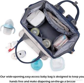 img 3 attached to 🎒 AGUDAN Diaper Backpack, Multifunction Baby Nappy Bags, Waterproof Travel Mommy Bag with Large Capacity (Blue & Gray)