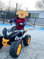 img 1 attached to Rollplay Powersport ATV 12V Electric 4 Wheeler Featuring Oversized Wheels With Rubber Tire Strips For Added Traction, Working Headlights, And A Top Speed Of 3 MPH, Black/Yellow review by Darren Boogie