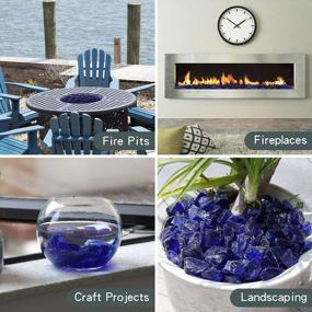 img 1 attached to 10 Pounds High Luster Dark Blue Fire Glass For Natural Or Propane Fire Pit, Fireplace And Landscaping - By Fireglass
