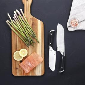 img 3 attached to Kalorik SAK 47787 Japanese High-Carbon Stainless Steel 2-Piece Knife Set - 5” Santoku & 7” Santoku Knives, Hand Forged Full Tang Kitchen Cutlery