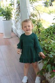 img 3 attached to Adorable Long Sleeve Flare Sundress For Toddler Girls - Perfect For Parties And Playtime!