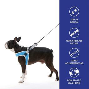 img 2 attached to 🐾 Blue Gooby Simple Step III Harness - Medium, Small Dog Vest Harness with Scratch Resistant Outer Layer - Soft Inner Mesh Harness for Small to Medium Dogs