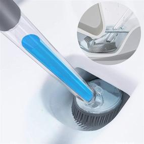 img 2 attached to 🚽 Efficient Silicone Toilet Brush Set with Soap Dispenser - Ultimate Bathroom Cleaning Solution