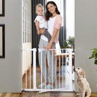 🚪 luxury extra tall & wide child gate with auto close, heavy-duty and easy walk-thru design for house, stairs, doorways & hallways - fits 29.5"-40.5" openings. logo