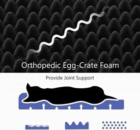 img 3 attached to Large Dog Bed With Orthopedic Egg Crate Foam, Bolster & Washable Cover - EMME T-Shape For Medium And Large Dogs (Grey)