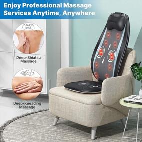 img 3 attached to RENPHO Back Massager, S-Shaped Shiatsu Massage Seat Cushion With Vibration, Heat, Deep Kneading Rolling, Massage Chair Pad For Shoulder, Waist, Hips, Muscle Pain Relief, Home/Office