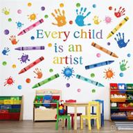 🎨 vibrant watercolor crayon paint splatter wall decals by every child is an artist: colorful peel and stick for classroom, school, nursery, playroom & daycare decor логотип