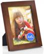 brown solid wood photo frame with high definition glass for tabletop display and wall mounting - rpjc 4x6 logo