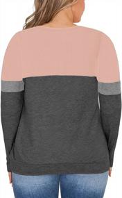 img 2 attached to Plus-Size Sweatshirts For Women: ROSRISS Color Block Long Sleeve Pockets Pullover