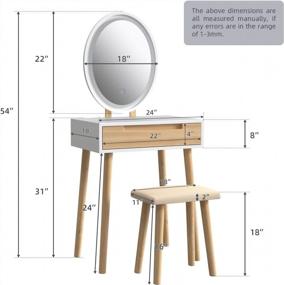 img 1 attached to Transform Your Small Space With YOURLITE Lighted Makeup Vanity Table Set