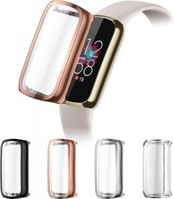 img 4 attached to Protect Your Fitbit Luxe With CAVN 4-Pack Screen Protector Case: Ultimate Accessory In Black, Clear, Silver And Rose Gold!