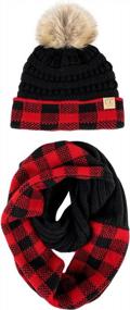 img 2 attached to Funky Junque Kids Infinity Scarf & Hat Bundle - Stylish Matching Accessory Set For Girls & Boys
