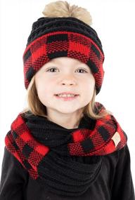 img 3 attached to Funky Junque Kids Infinity Scarf & Hat Bundle - Stylish Matching Accessory Set For Girls & Boys