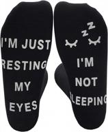 leotruny i'm not sleeping i'm just resting my eyes novelty funny socks birthday gifts for men women dad boyfriend logo